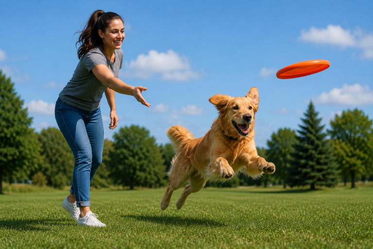 dog playing frisbee